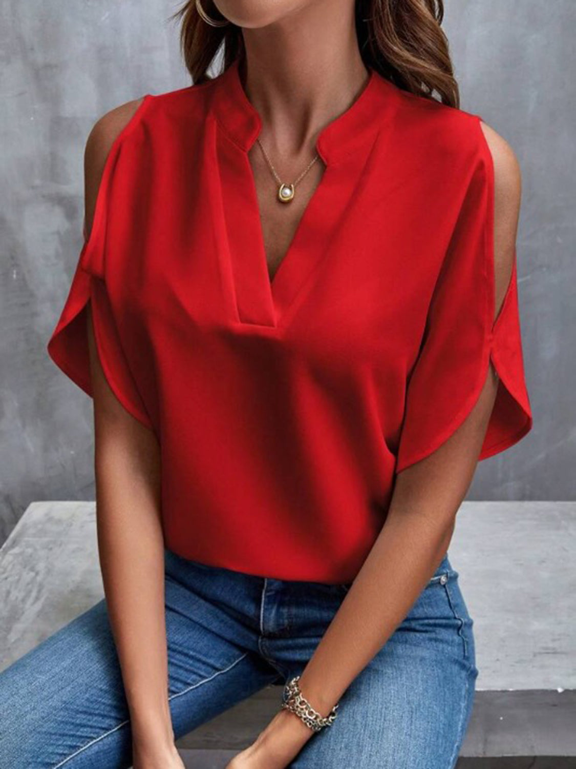 It's Giving Cold Shoulder Blouse