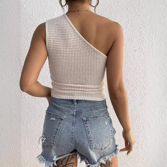 Susan One-shoulder Knitted Top