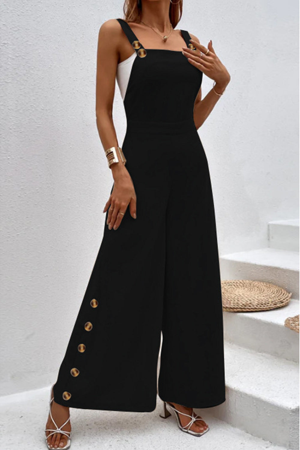 Flare Leg Casual Jumpsuit