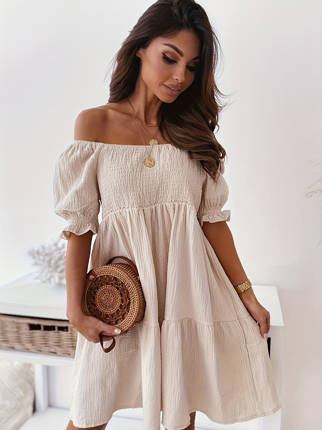 Sunny Day Off-Shoulder Dress