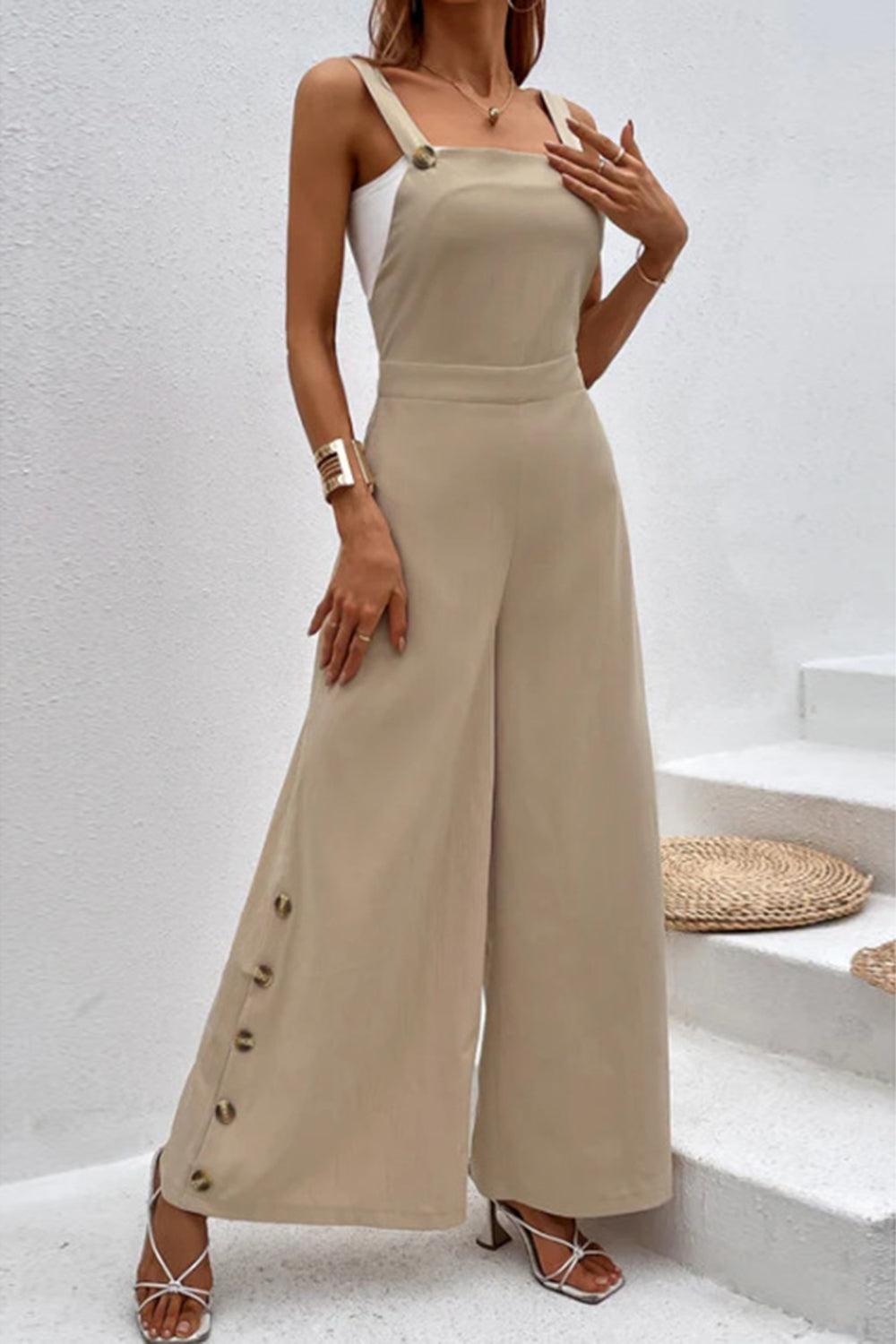 Flare Leg Casual Jumpsuit