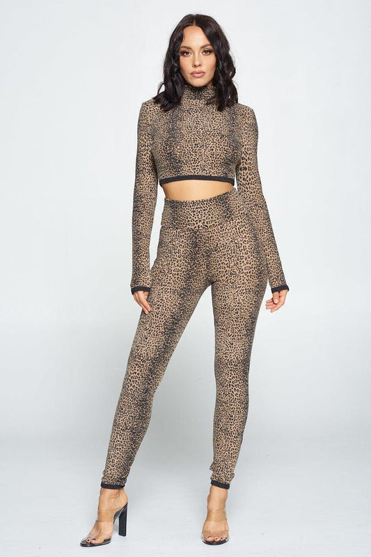 Animal Print Top & Pant Set