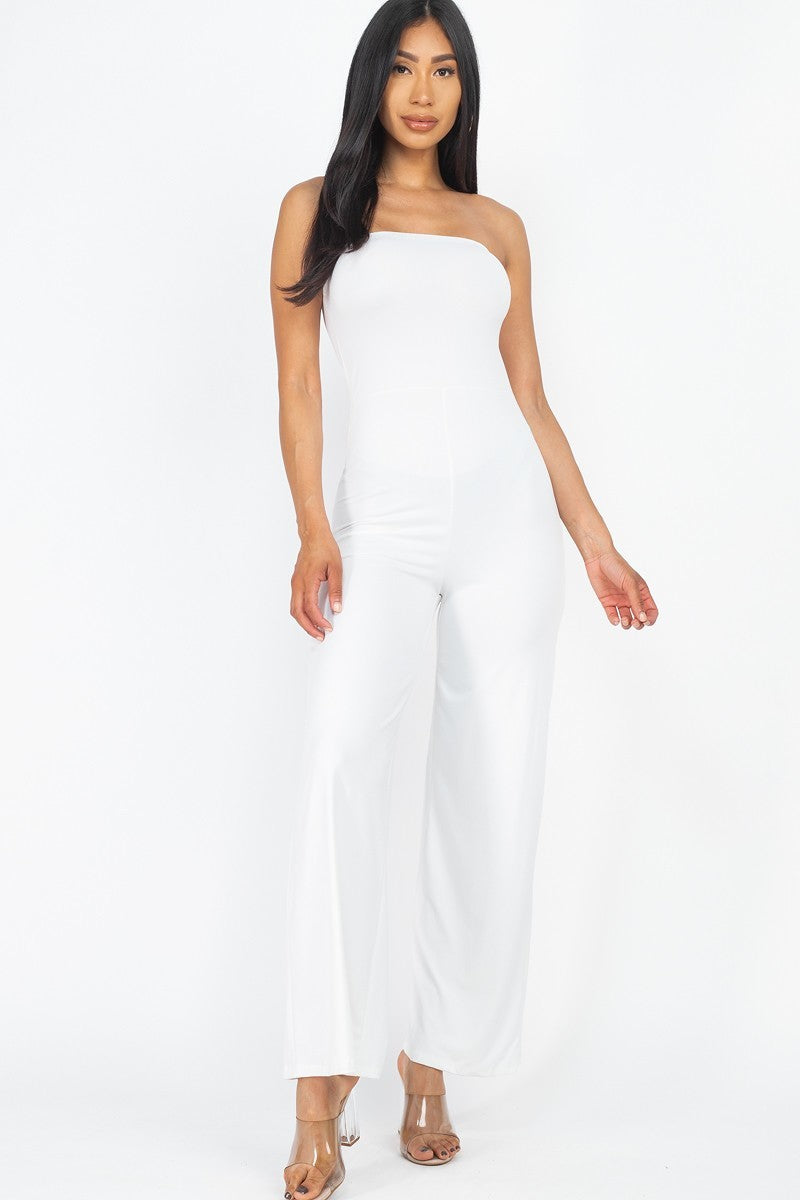 Solid Strapless Jumpsuit