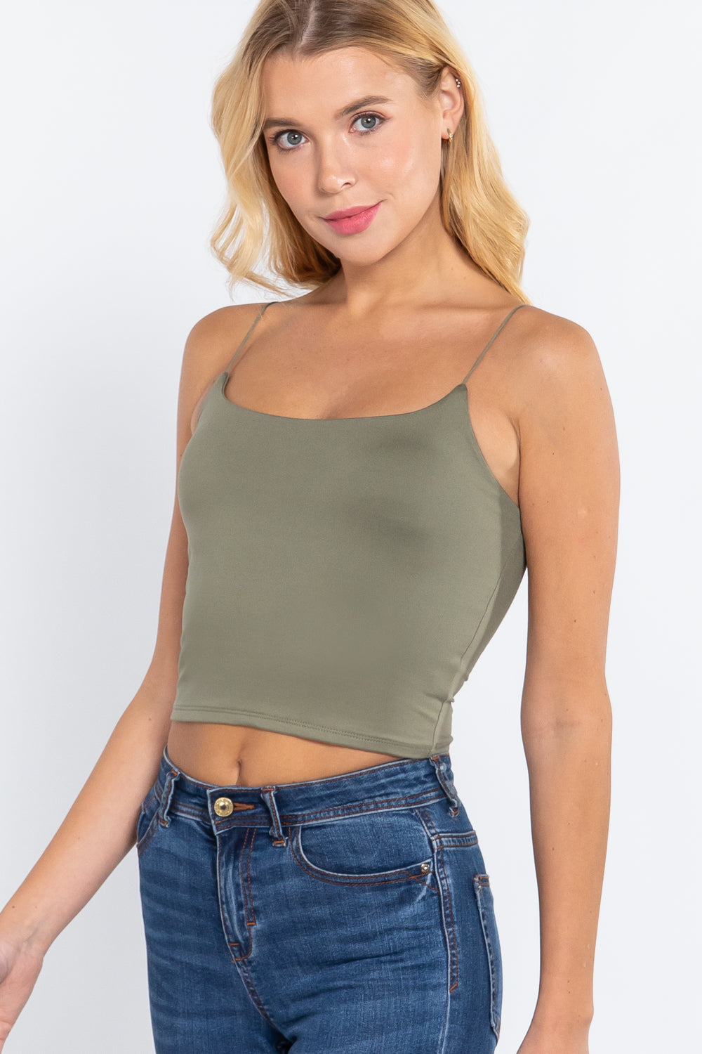 Elastic Strap Knit Cami Top