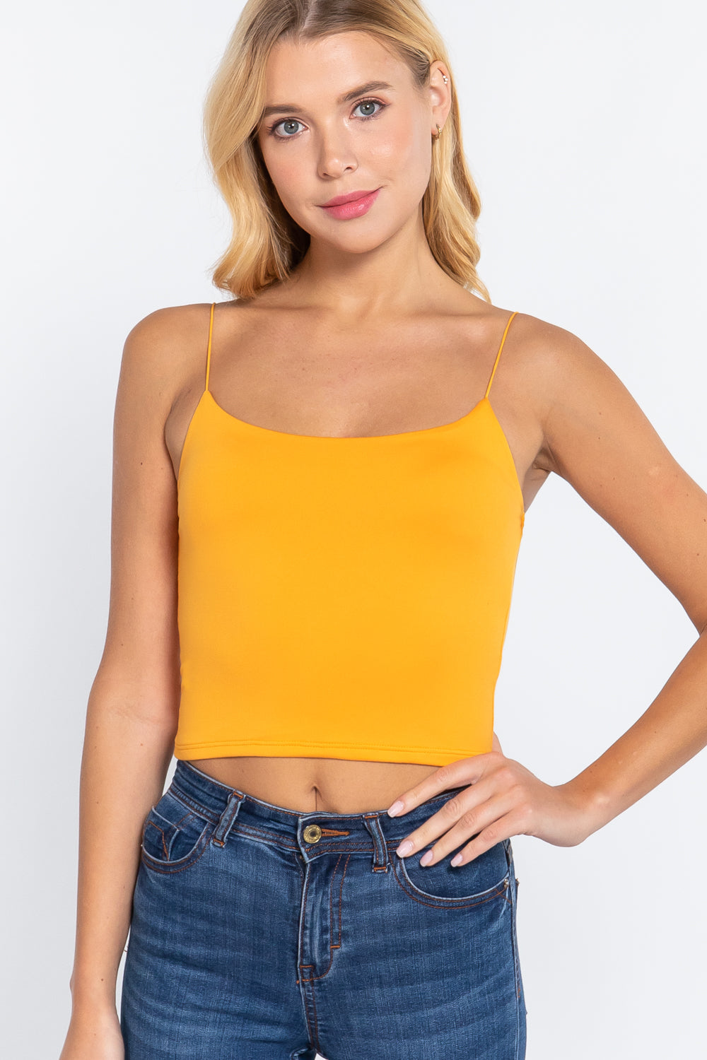 Elastic Strap Knit Cami Top