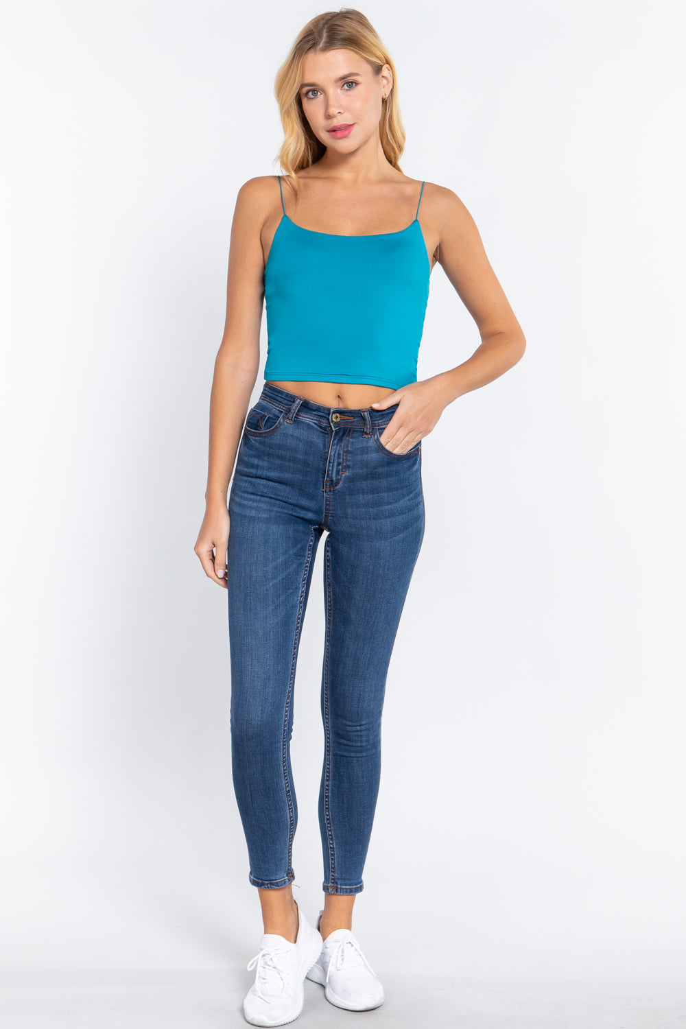 Elastic Strap Knit Cami Top