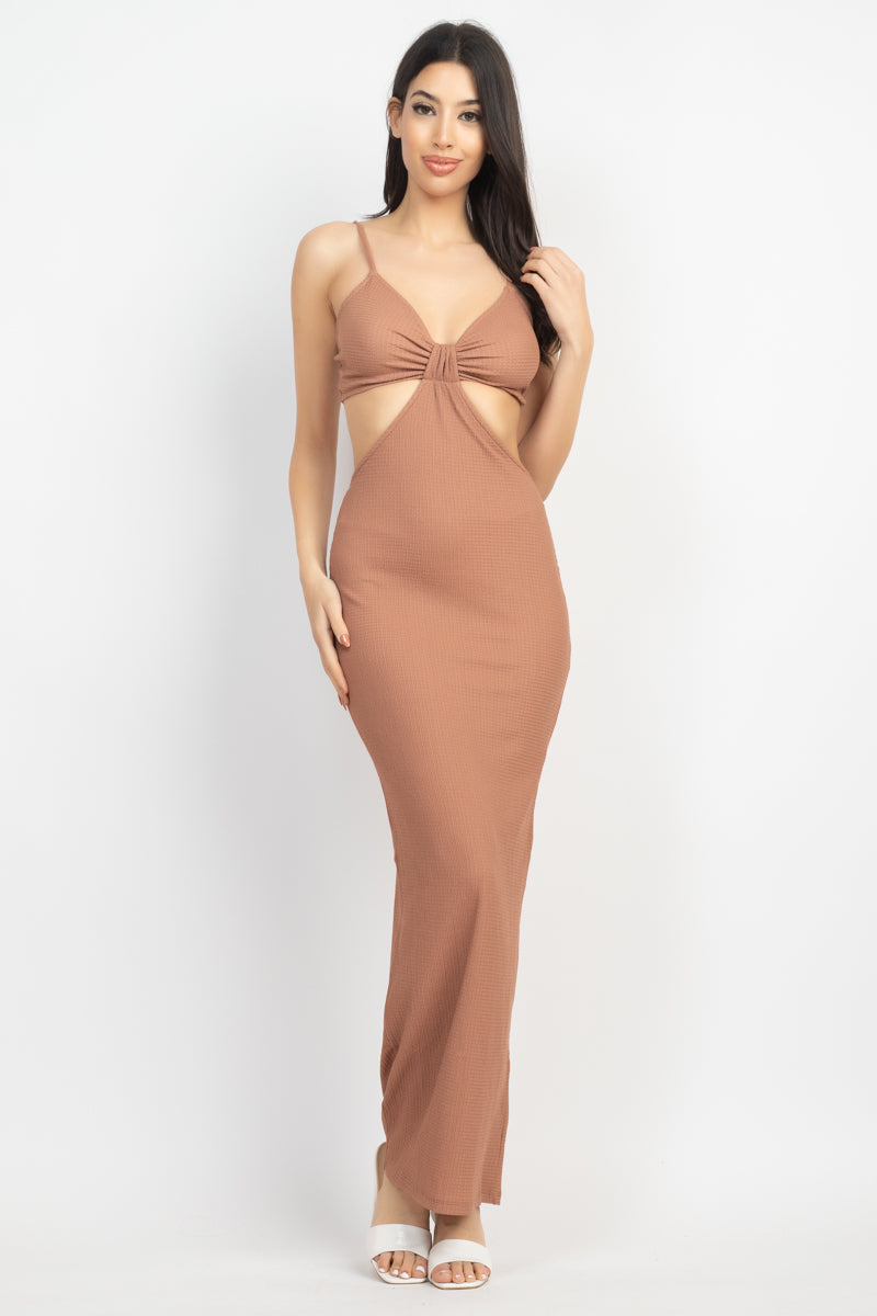 Cut-out V-neck Maxi Dress