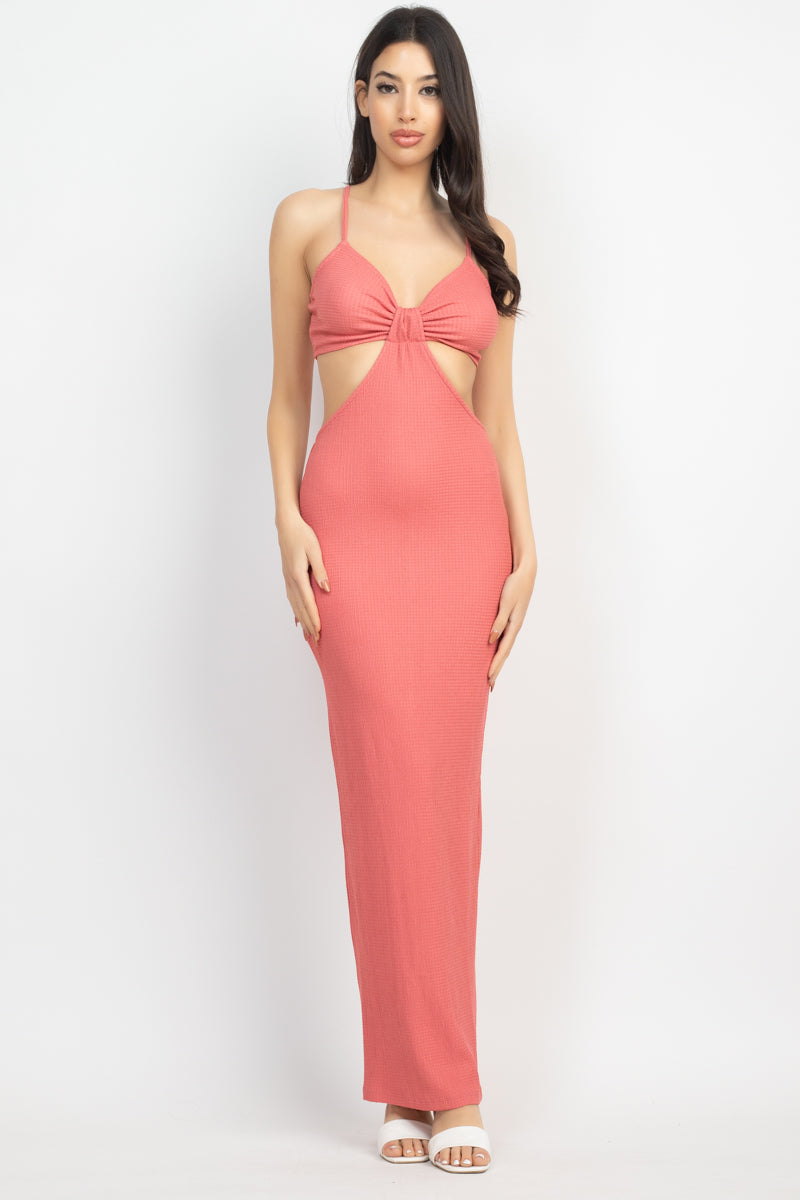 Cut-out V-neck Maxi Dress