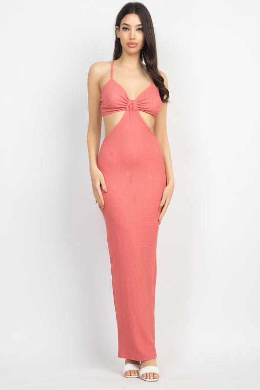 Cut-out V-neck Maxi Dress