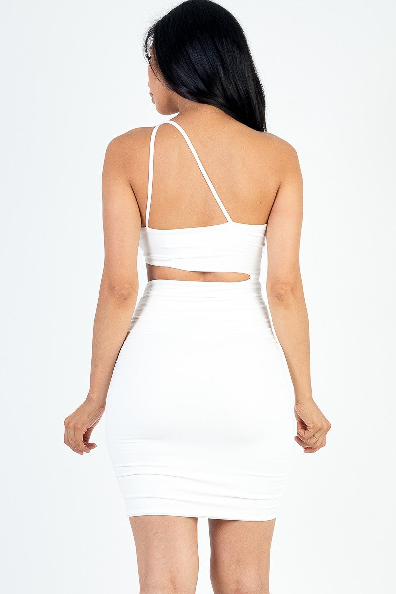 One Shoulder Cut-out  Mini Dress